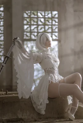 NieR: Automata 2B ชุดแต่งงานสีขาว @ Mirror Jiang_ (10 ภาพ)