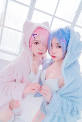 (สายปิดผนึก @RYOMKY, Hanai) ชุดนอน Ram & Rem (Re_ゼロKAらเริ่มต้นชีวิตอีกโลกหนึ่ง)