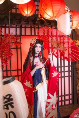 Onmyoji Ghost Girl Red Leaves Deep Night Fengwu @ 白青xh (9 ภาพ)