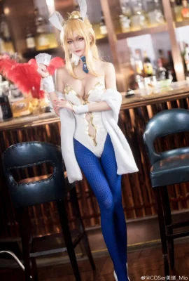 FGO Arturia Pendragon White Gun Dumb Bunny Girl @COSer Mio_Mio (9 ภาพ)