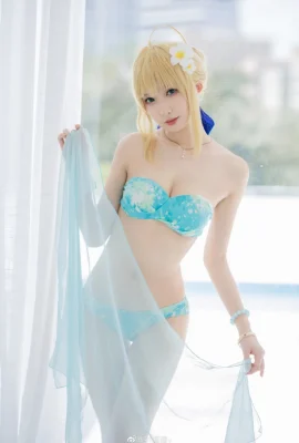 FGO Artoria Pendragon ชุดว่ายน้ำ@Fengjiangjiangv (10 ภาพ)