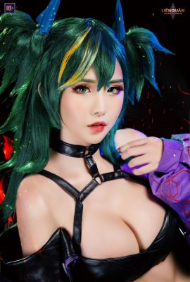 คอสเพลย์ชุดเกราะโครงกระดูกภายนอก Diao Chan จาก Arena of Valor