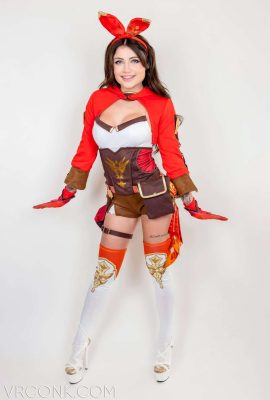(VR Conk) Genshin Impact: Amber & Mona ล้อเลียน XXX