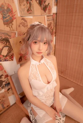 Kagakusaka Mafuyu “White Cheongsam 2” เผยหน้าอกเซ็กซี่เพื่อเพิ่มความทะลึ่งของเธอ (75 ภาพ)
