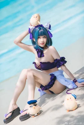 ชุดว่ายน้ำ Azur Lane Cheshire cos Dating Summer! Tomoyo-chan (9 ภาพ)