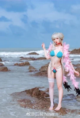Azur Lane ชุดว่ายน้ำสุดเจ๋ง Cos Royal Lady on the Beach cn Erzuo Nisa (9 ภาพ)