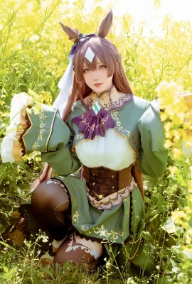 Coser Miss Star: Hidden Light to ตอบในธีมฝันการข่มขืนดอกไม้ชุดเซ็กซี่ชุดเดรสด้วยถุงน่องสีดำรูปถ่าย 48p