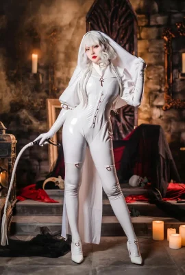 ความงามออนไลน์ Natsuko Xia Xiazi White Nun ธีมเซ็กซี่หนังสีขาวเปิดเผยชุดชั้นในสามจุดสีขาวรูปถ่ายการล่อลวงที่สมบูรณ์แบบ 61p